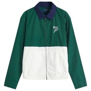 Polo by Ralph Lauren Green and White Colorblock Lightweight Jacket